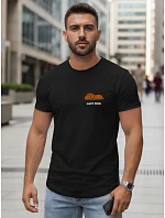 Pánske tričko s minimalistickou potlačou čierne FashionStreet NX5096R Pánske tričko s minimalistickou potlačou čierne FashionStreet NX5096R
