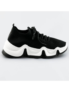 Čierne tenisky sneakers s bielou podrážkou (XA055)