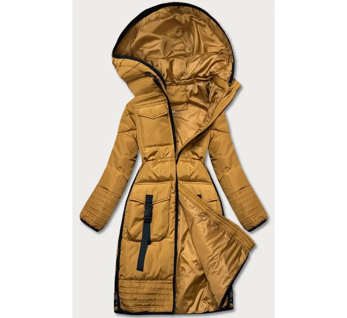 Žltá dámska zimná bunda (h-1071-80)