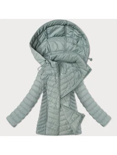 Ľahká dámska bunda v mätovej farbe s odnímateľnou kapucňou J Style (16M9230-156)