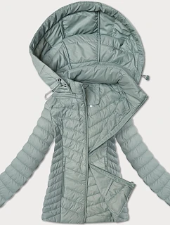 Lehká dámská bunda v mátové barvě s odepínací kapucí model 20997754 - J.STYLE