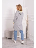 Dvojfarebná bunda s kapucňou žltá+sivá Dvojfarebná bunda s kapucňou žltá+sivá