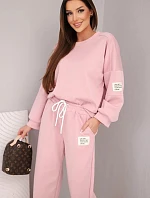 Dámska súprava maslová mikina + nohavice tmavá púdrovo ružová