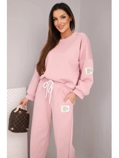 Dámska súprava maslová mikina + nohavice tmavá púdrovo ružová