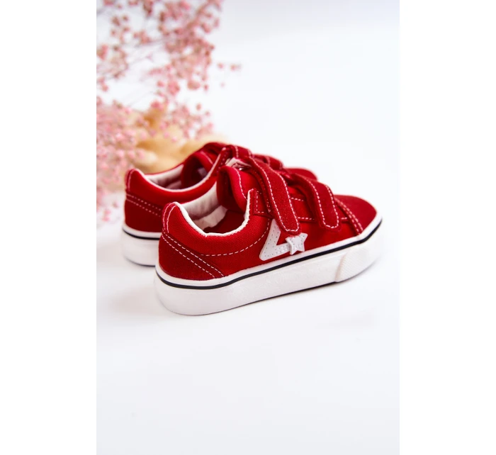 Klasické dětské tenisky se suchým zipem Červené model 21579004 - Boto Klasické dětské tenisky se suchým zipem Červené model 21579004 - Boto