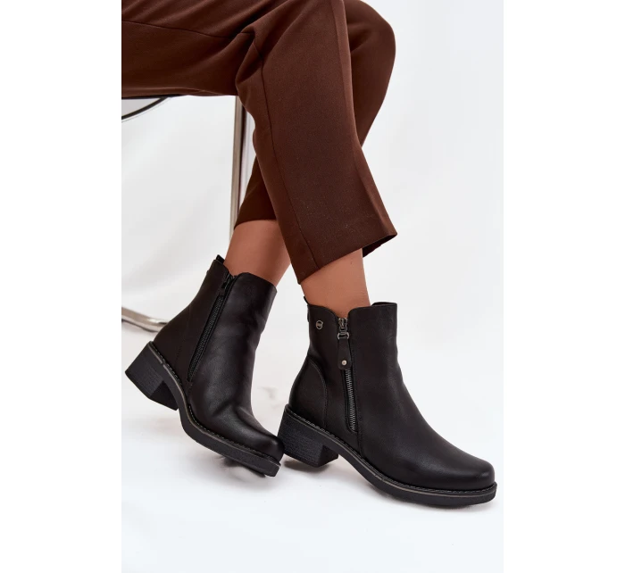 Dámska členková obuv 24BT02-7992 čierna - Unisoft