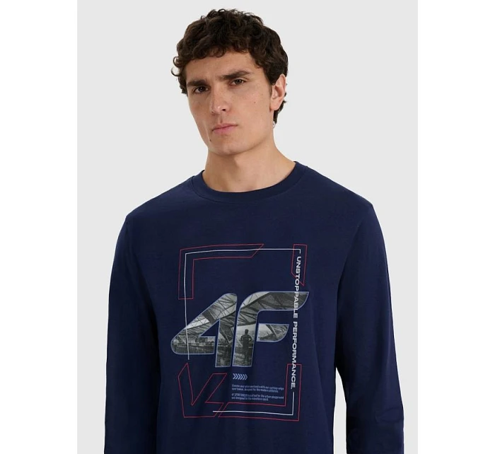 Pánské tričko s potiskem a dlouhým rukávem model 22117317 pánské - 4F