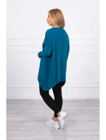 Oversize mikina s asymetrickými bokmi námornícka modrá