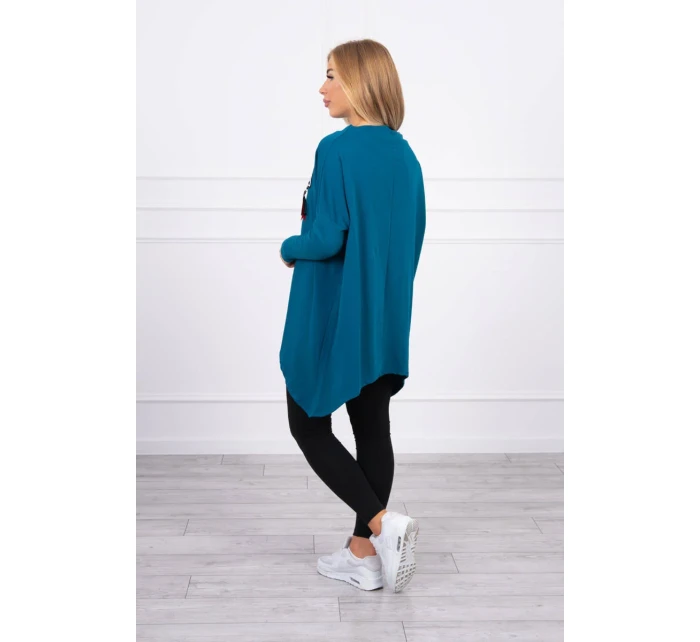 Oversize mikina s asymetrickými bokmi námornícka modrá