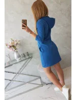 Džínové šaty s kapucí a kapsami