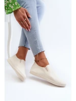 Damskie Tenisówki Trampki Slip-On Beżowe Lovinia