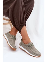 Dámské polobotky z přírodního semiše Zelená Amela