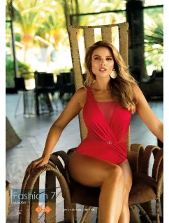 Dámske jednodielne plavky S1006V-6 Fashion 7 červená - Self