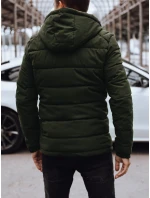 Pánska prešívaná zimná bunda s kapucňou zelená FashionStreet TX4893