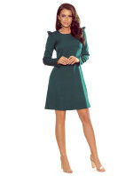 Zelené dámske trapézové šaty s volánikmi model 7785794