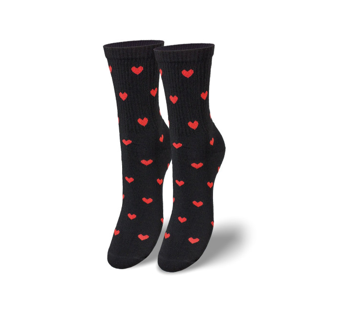 Dámske valentínske rebrované ponožky Milena 0200 37-41