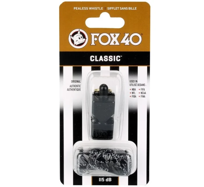 FOX Classic píšťalka + šnúra 9901-0008 čierna
