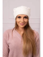 Dámská čepice ecru model 18752365 - K-Fashion Dámská čepice ecru model 18752365 - K-Fashion