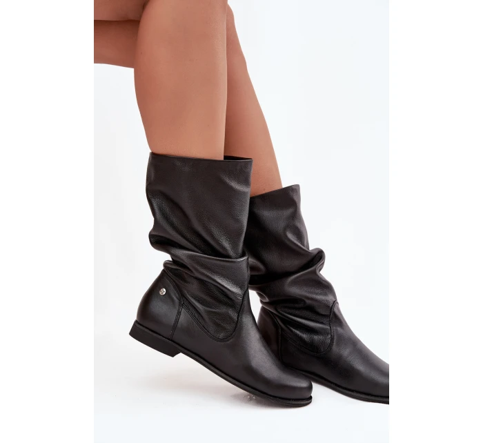 Dámské kožené kozačky Maciejka 05057-20 černé