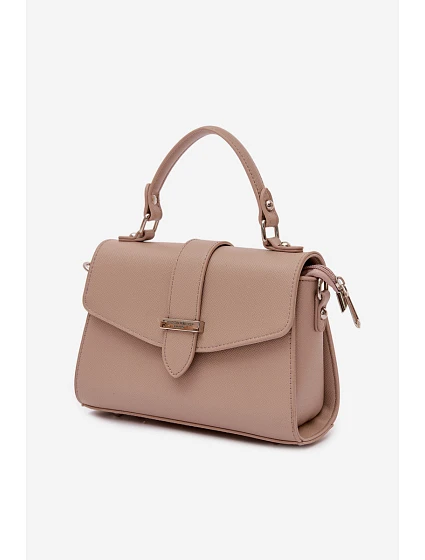 Kabelka Pošťácká s Odnímatelným Páskem Tmavě Béžová Belveta