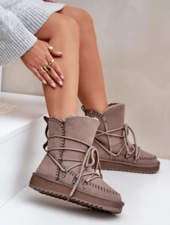 Dámske snehové topánky z prírodného semišu D.Franklin DFSH375004 Taupe