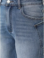 Dámske bermudy po kolená s cargo vreckami z džínsoviny FashionStreet SY0512