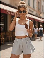 Spodenki damskie jeansowe na z  szare model 22210608 - FashionStreet