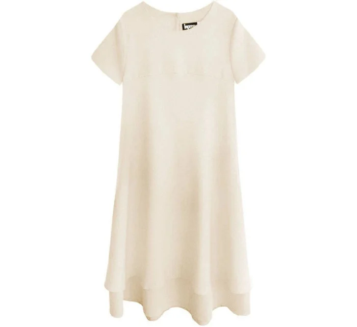 Béžové trapézové šaty (436ART)