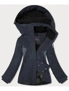 Čierna dámska zimná bunda so snehovým pásom (b2376)