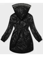 Černá dámská bunda s ozdobným prošíváním model 19425119 - S'WEST Černá dámská bunda s ozdobným prošíváním model 19425119 - S'WEST