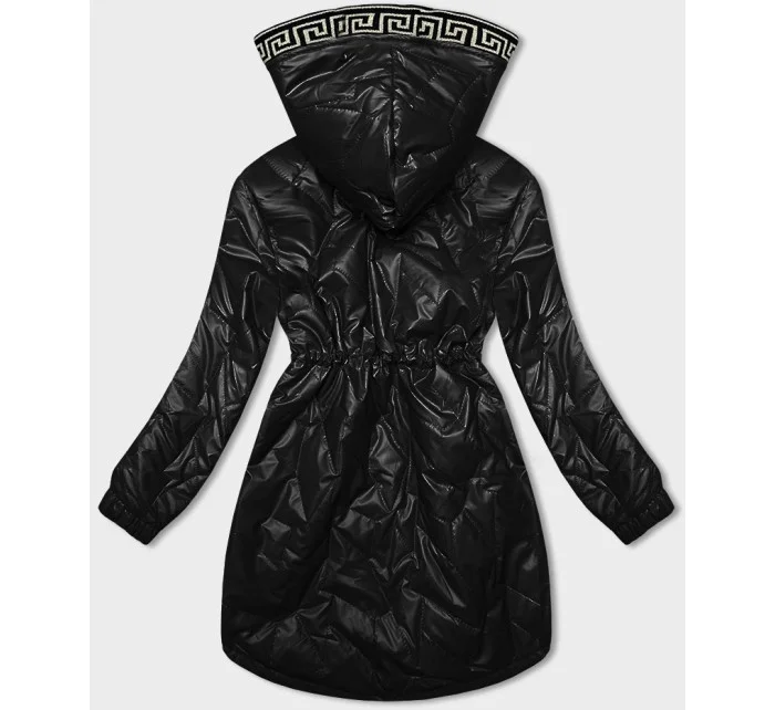 Černá dámská bunda s ozdobným prošíváním model 19425119 - S'WEST Černá dámská bunda s ozdobným prošíváním model 19425119 - S'WEST