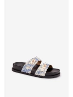 Vzory Sandály Dámské Na Platformě Modré model 21703798 - Boto Vzory Sandály Dámské Na Platformě Modré model 21703798 - Boto