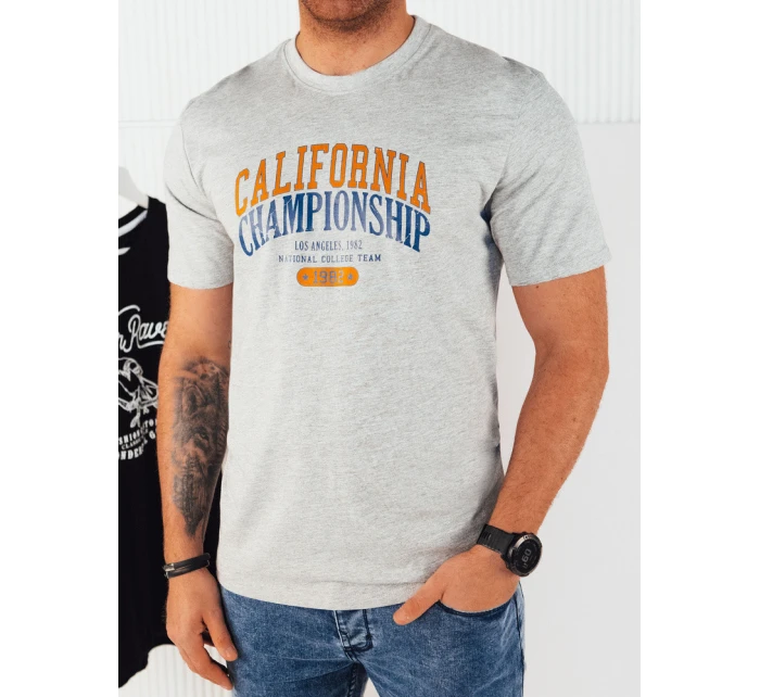 Pánské šedé tričko s potiskem Dstreet model 21973673 - FashionStreet