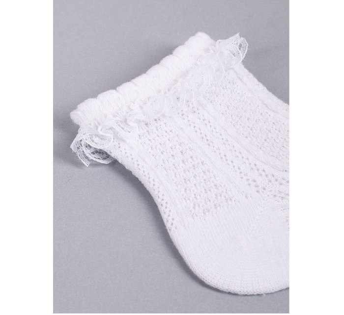 Dievčenské čipkované ponožky YO! SKL-0008G 17-34