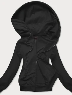 Čierna tenká dámska mikina s kapucňou (W08-3)