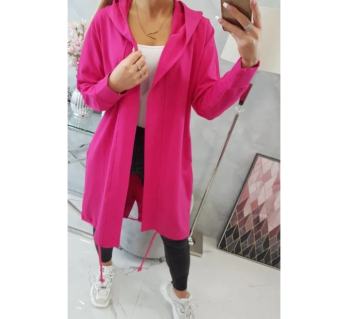 Fuchsiová bunda s potiskem nadměrné velikosti Fuchsiová bunda s potiskem nadměrné velikosti