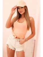 Dámsky bavlnený top na ramená s okrúhlym výstrihom Salmon Dámsky bavlnený top na ramená s okrúhlym výstrihom Salmon