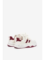 Sneakersy Dziecięce Na Platformie Beżowo-Bordowe Grellio Sneakersy Dziecięce Na Platformie Beżowo-Bordowe Grellio