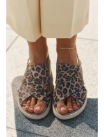 Zazoo 40392 Skórzane Sandały Damskie Panterka Brązowe Zazoo 40392 Skórzane Sandały Damskie Panterka Brązowe