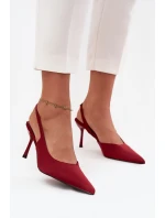 Szpilki Z Odkrytymi Piętami Bordowe Lenira