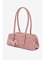 Kabelka z imitace semiše s přívěskem růžová model 22111596 - Flora&Co