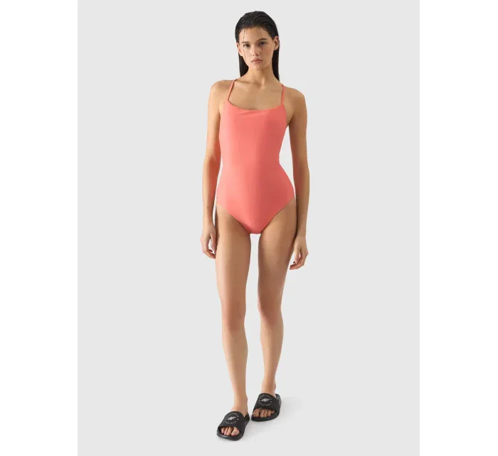 Dámske jednodielne plavky 4F - lososové