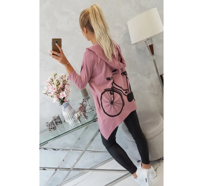 Mikina s potiskem kola tmavě růžová Mikina s potiskem kola tmavě růžová