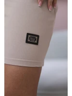 Šaty s viazaným výstrihom béžové