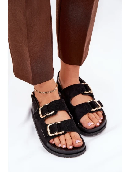Sandały Damskie Z Klamrami Czarne Seladith Sandały Damskie Z Klamrami Czarne Seladith
