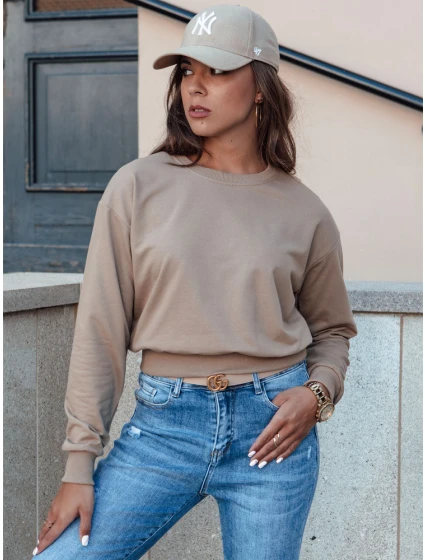 dámská klasická mikina světle hnědá Dstreet model 21978472 - FashionStreet dámská klasická mikina světle hnědá Dstreet model 21978472 - FashionStreet