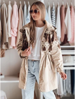 Dámska prechodná bunda parka FERIPARKA tmavo béžová FashionStreet TY4876
