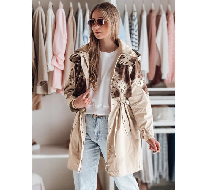 Dámska prechodná bunda parka FERIPARKA tmavo béžová FashionStreet TY4876