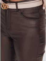 Hnedé kožené nohavice Dstreet UY2758