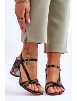 lakované sandály na podpatku D&A Černe model 21617757 - S.Barski lakované sandály na podpatku D&A Černe model 21617757 - S.Barski